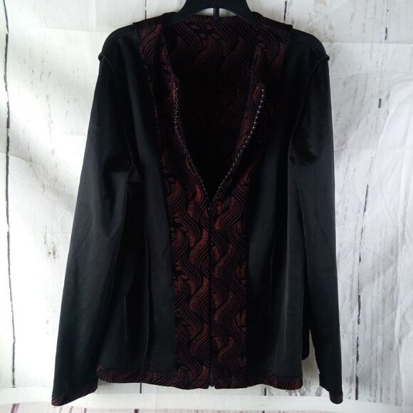 TanJay Womens Size M Multicolor Glitter Sparkle Rhinestone Zipper Front Stretch - Picture 9 of 12